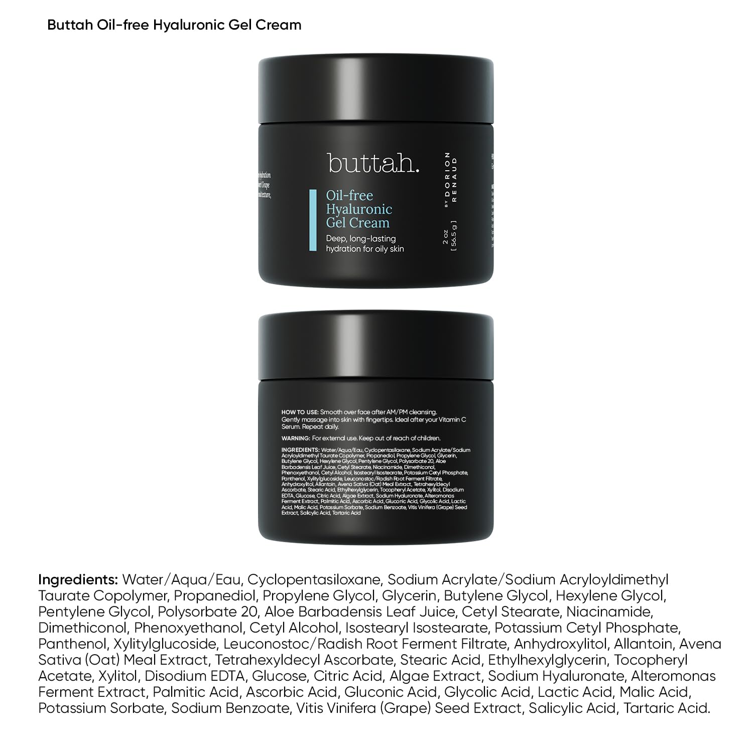 Buttah Skin texture close-up shows smooth gel-cream for quick absorption.