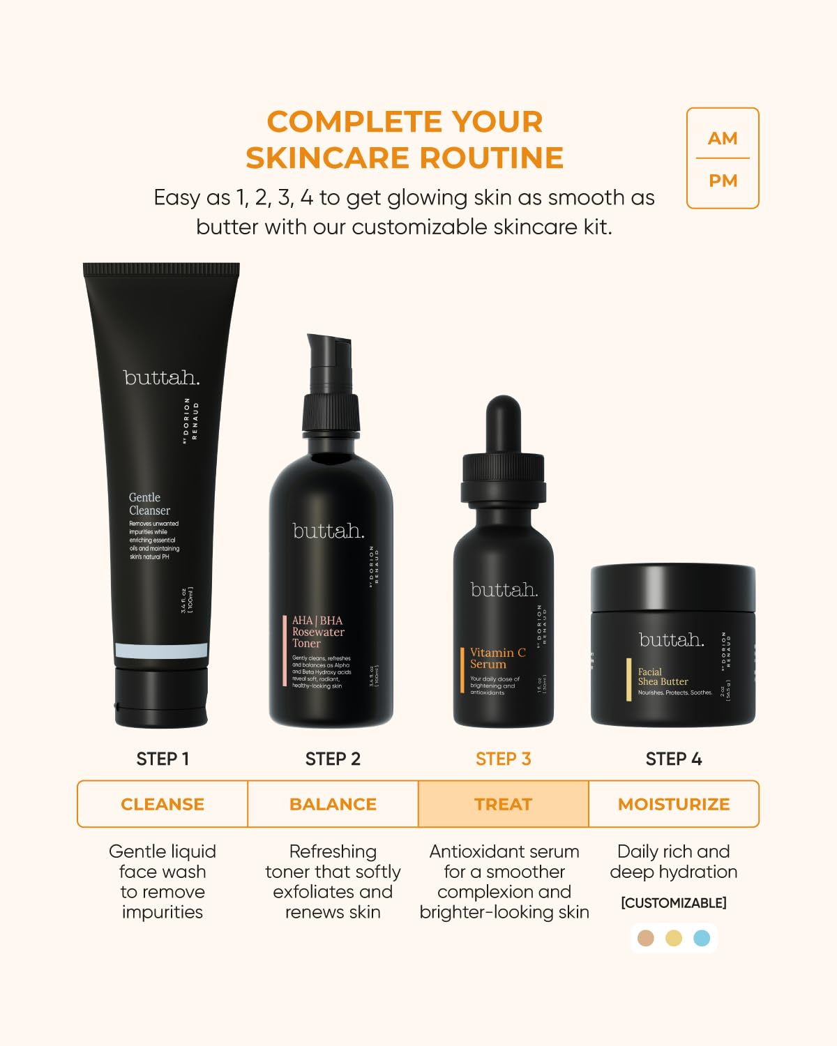 Buttah Skin Vitamin C Serum being applied to clean skin.