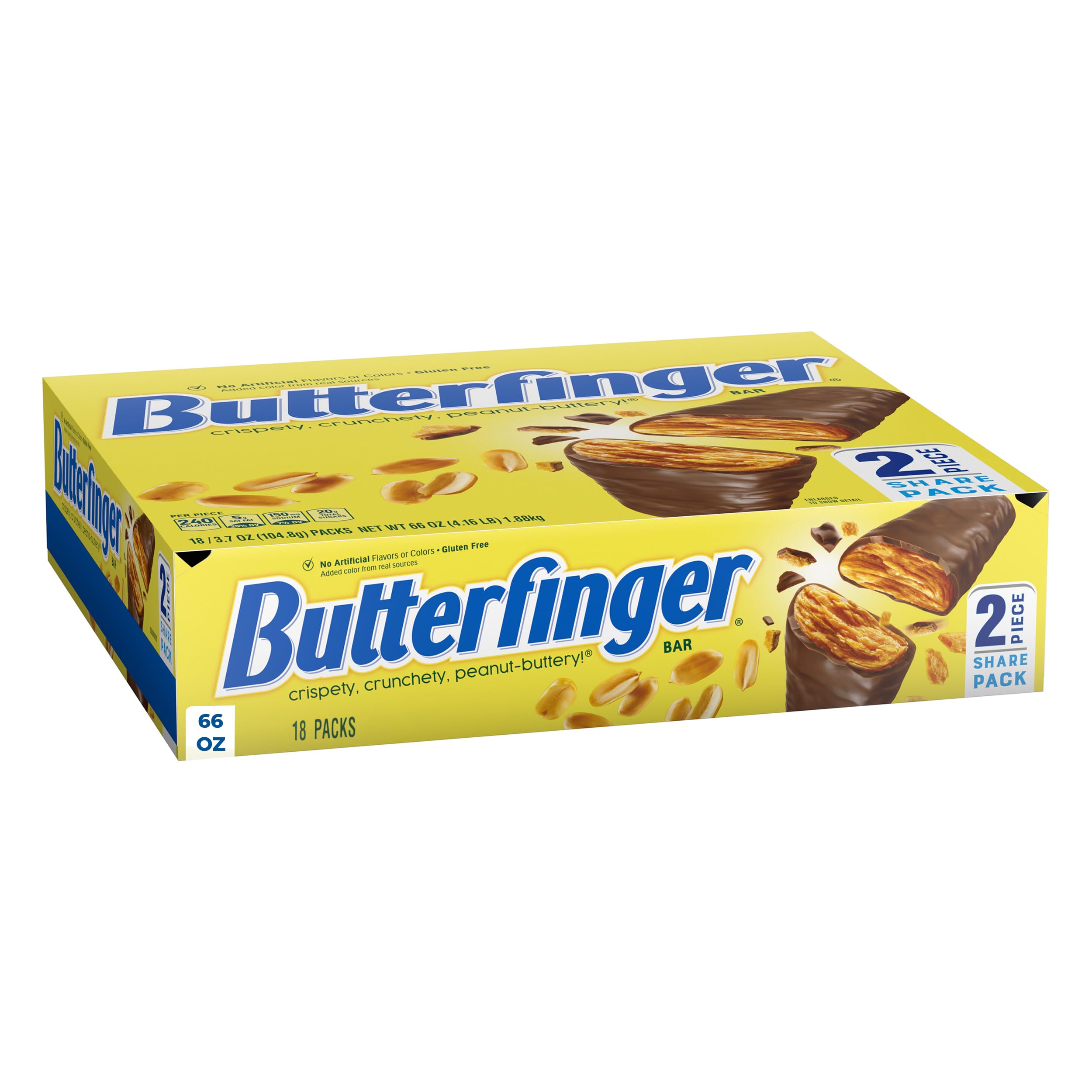 Butterfinger full-size pack showing crispety crunch for on-the-go snacking
