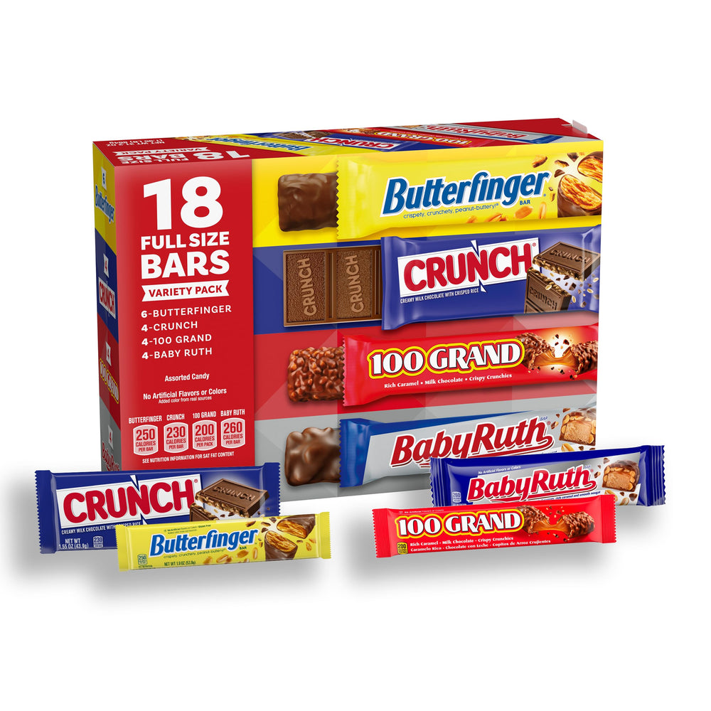 Butterfinger full-size box display, ideal for sharing at gatherings.