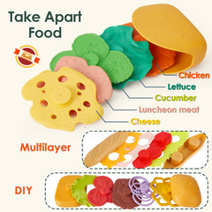 Buyger hamburger toy with sesame seeds for realistic pretend kitchen