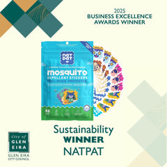 Close-up of NATPAT BuzzPatch adhesive on non-woven fabric.