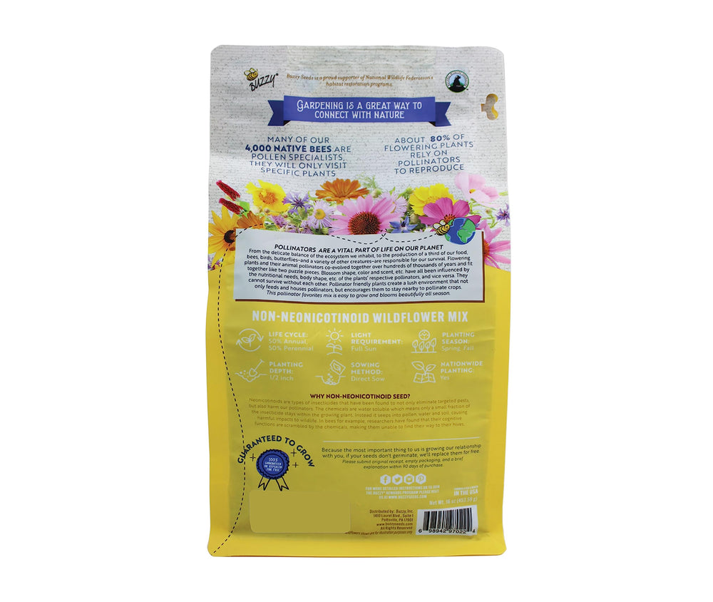 BUZZY Wildflower Seed Mix field full of blooms ready to attract pollinators