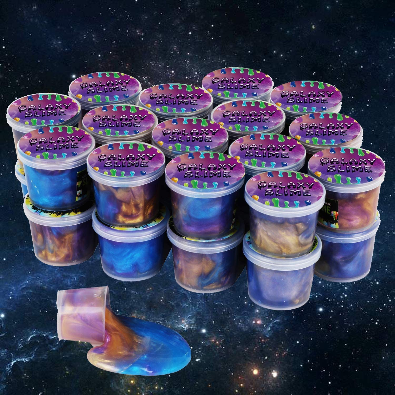 BVEHSR Galaxy Putty Slime texture closeup highlighting soft non-sticky feel for stress relief.