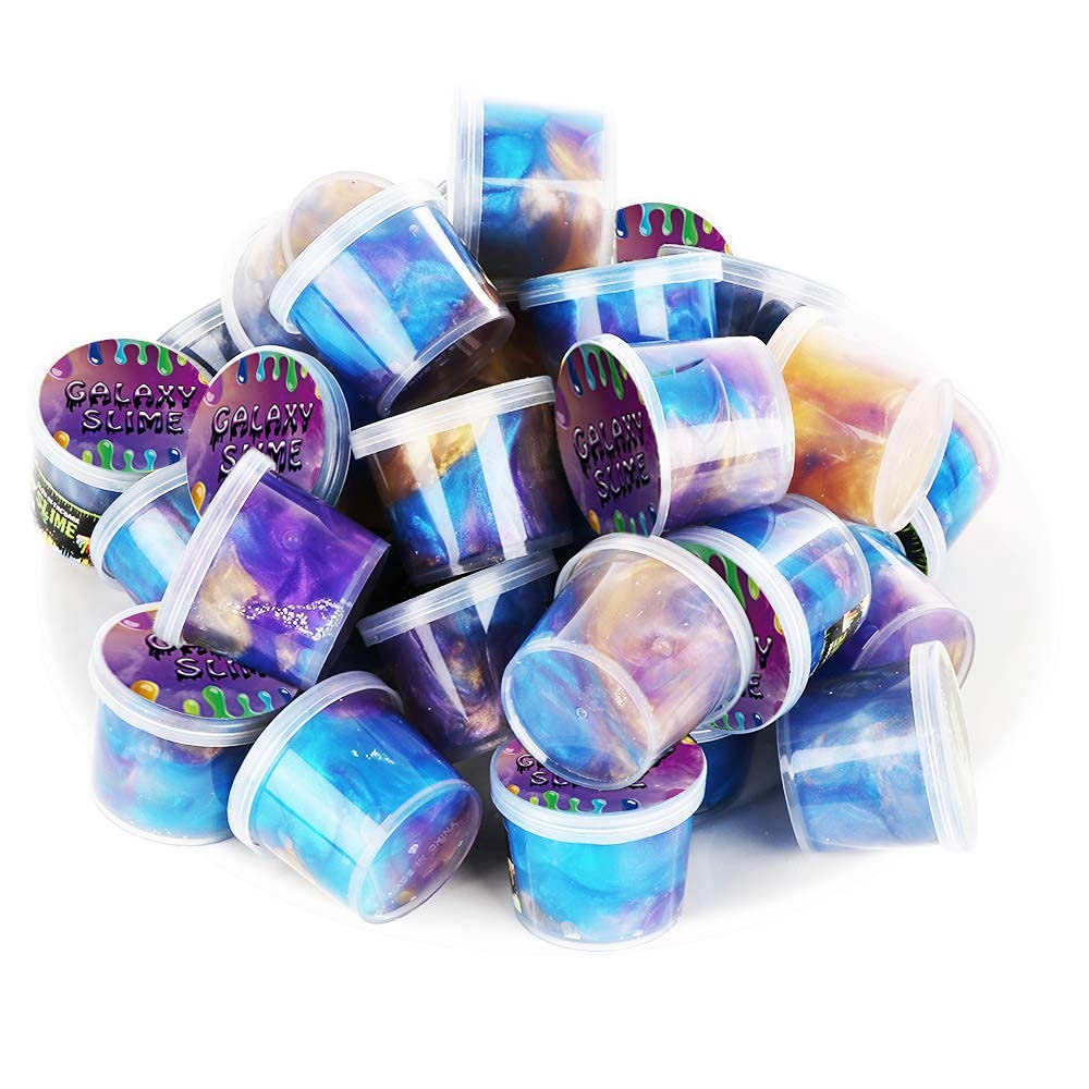 BVEHSR Galaxy Putty Slime image shows party favors ready for birthdays and holidays.