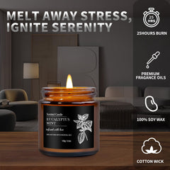 BVHDIA cedar candle in a black jar evokes outdoorsy scent and clean notes