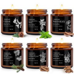 BVHDIA sandalwood candle in a black jar, creating a calming, long-lasting ambiance