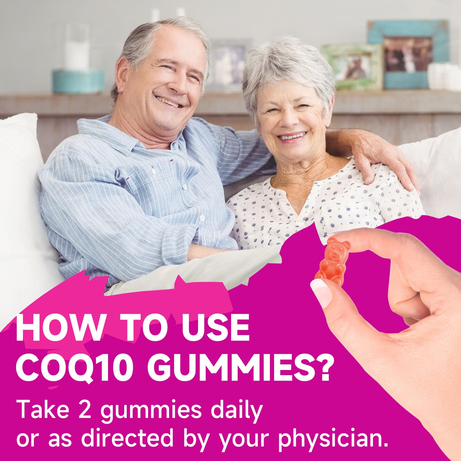 BVIVLOO CoQ10 Gummies serving setup shows convenient daily dose at a glance.