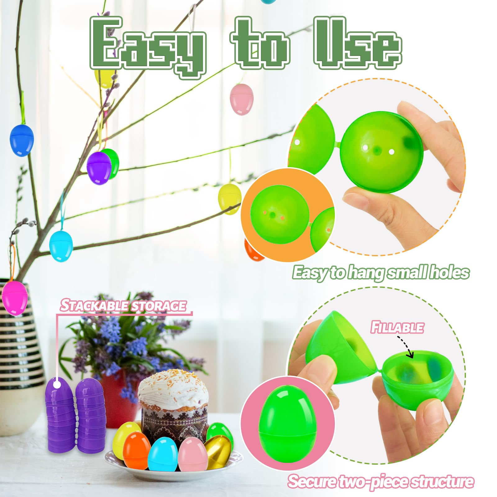 Bvrbaory smooth plastic Easter eggs are easy to clean