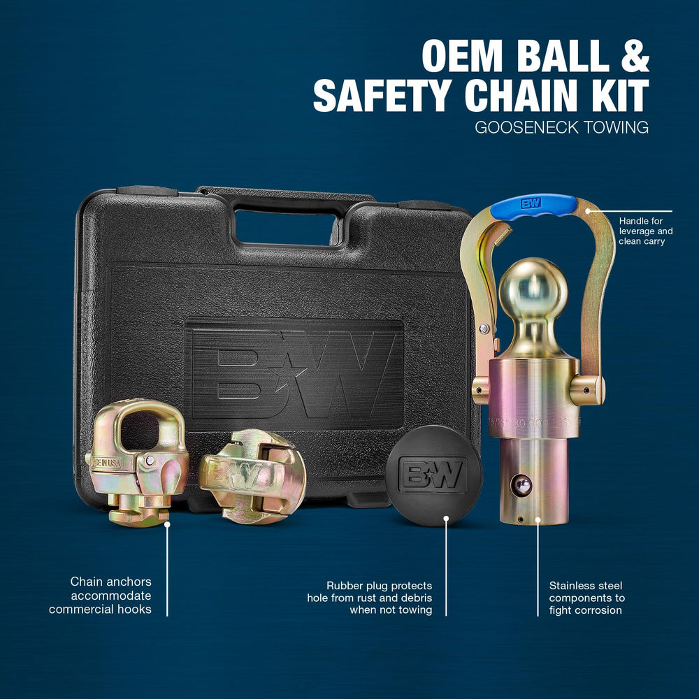 B&W GNXA2061 locking handle keeps the gooseneck ball secure during transport.