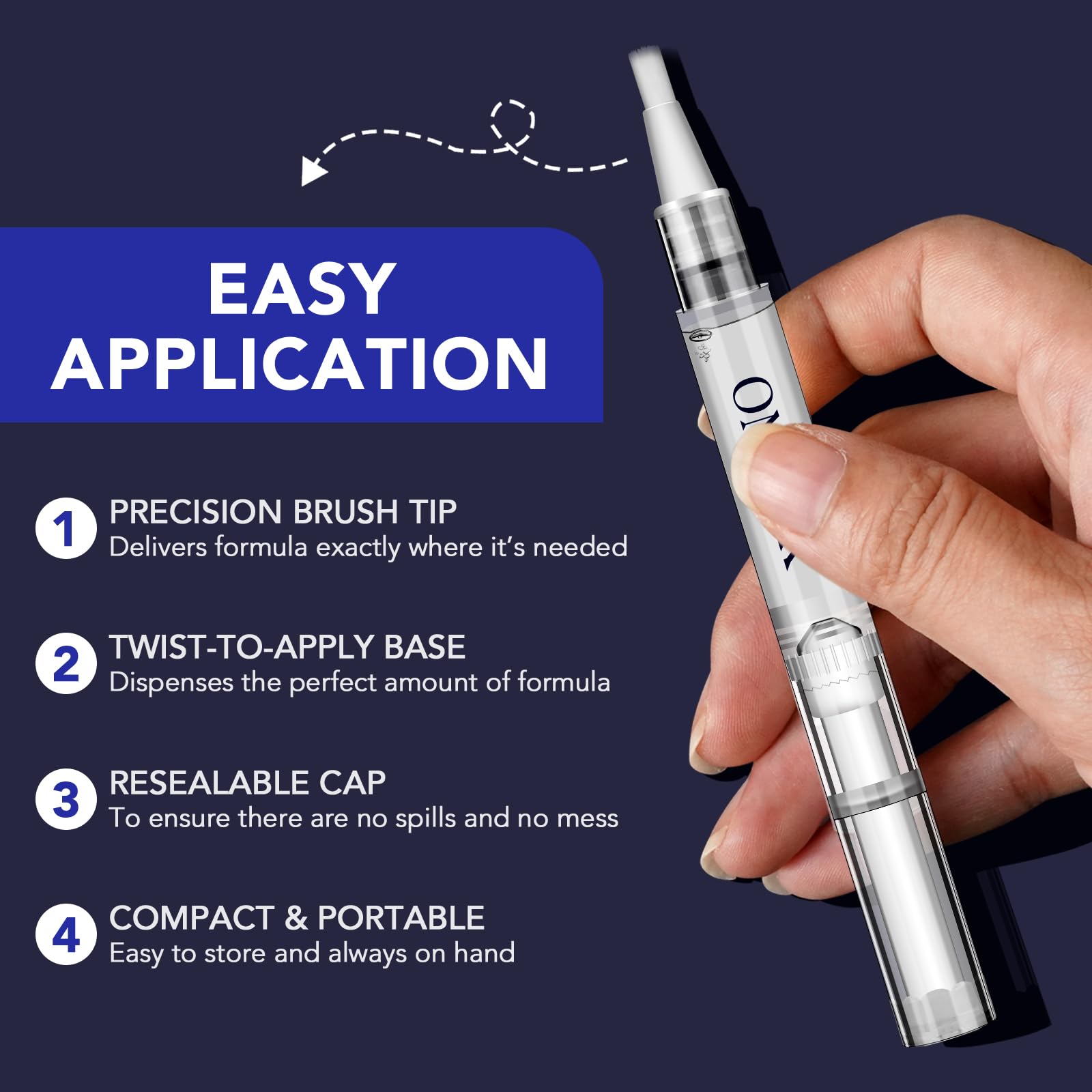 BXRUIAGN Rotating brush tip enables precise application.