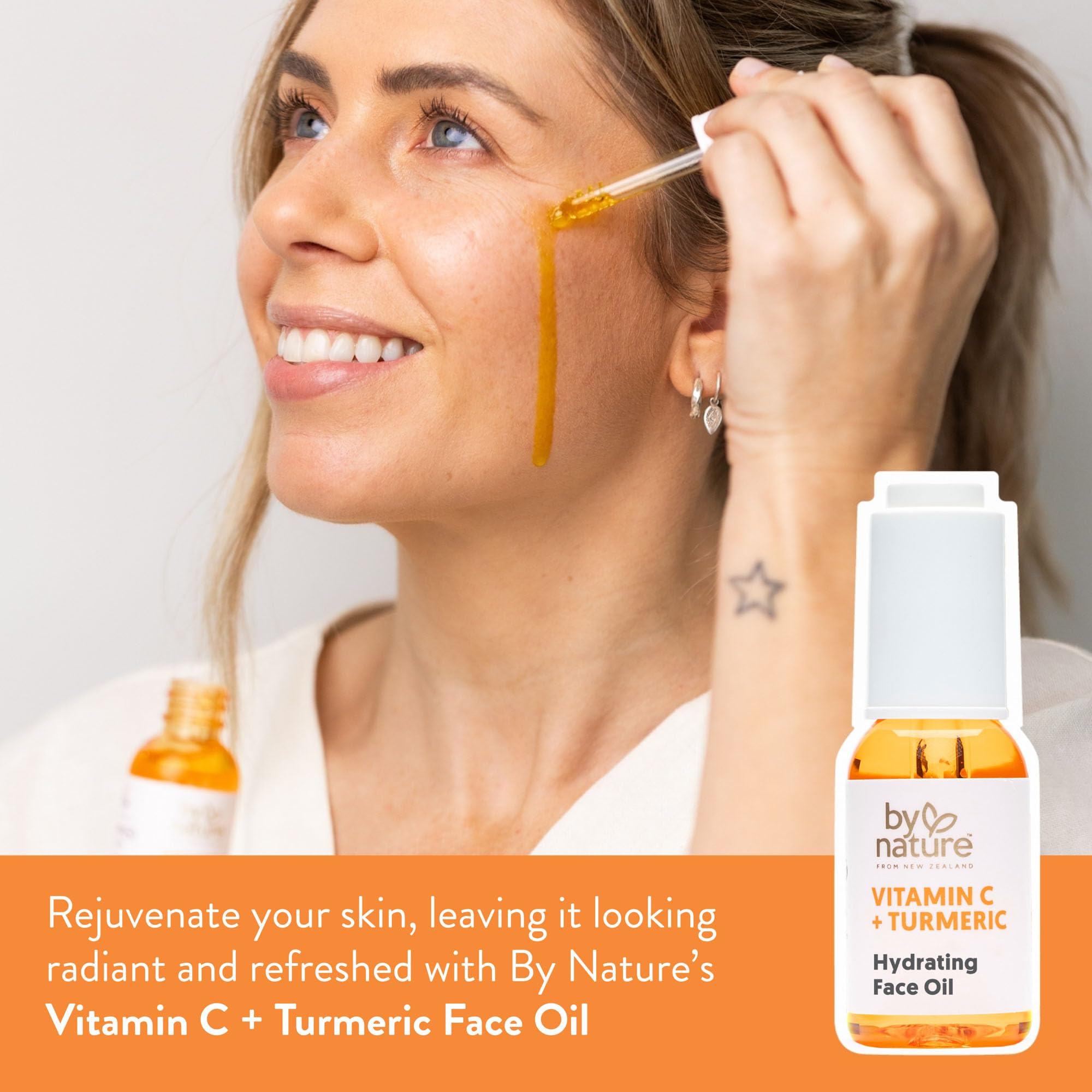 Textured oil on skin shows non-greasy hydration from By Nature