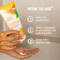 By Nature Vitamin C Collagen Cleanser foamy-lather shows gentle cleansing during morning routine.