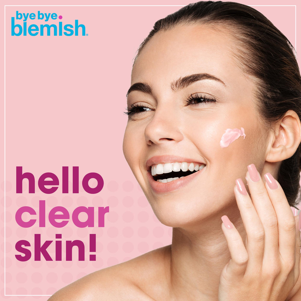 Bye Bye Blemish drying lotion applied to an overnight pimple to reduce size and redness.