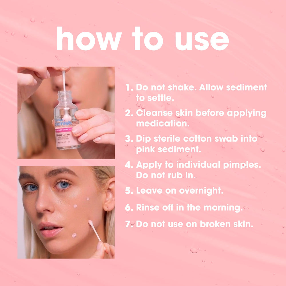 Bye Bye Blemish texture close-up reveals a gel-like lotion ready for spot use.