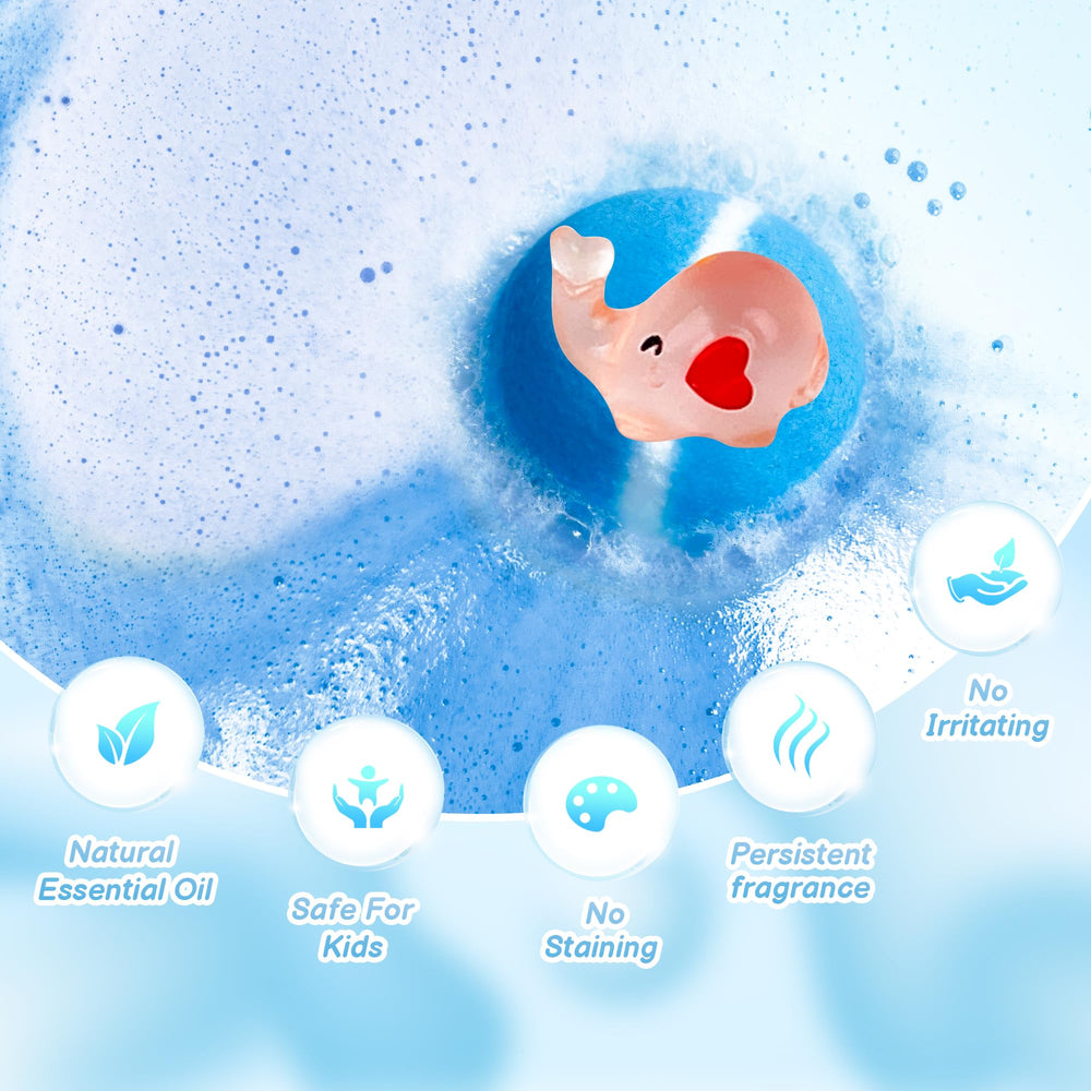 BYGGVIR bath bomb with 34 glow toys and 8 sea animals