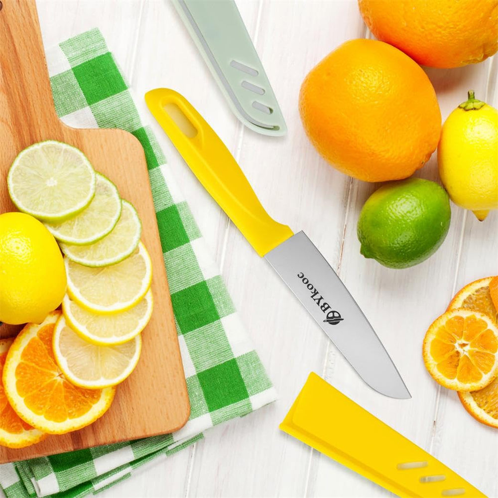 BYkooc color-coded knives prevent cross contamination during cooking.