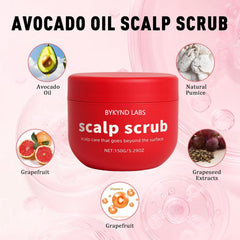 BYKYND LABS scrub ingredients with grapefruit and grapeseed extracts for nourishment