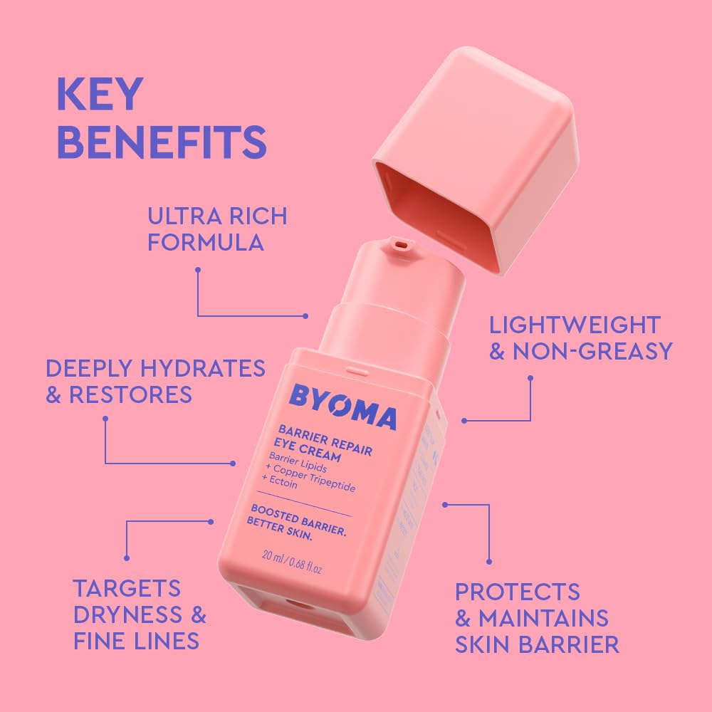 BYOMA Barrier Repair Eye Cream swatch reveals creamy consistency