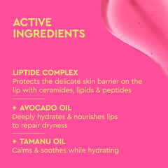 BYOMA Liptide avocado tamanu oils hydrate lips.