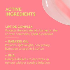 BYOMA Liptide Lip Mask applying PHA exfoliation for smoother lips.