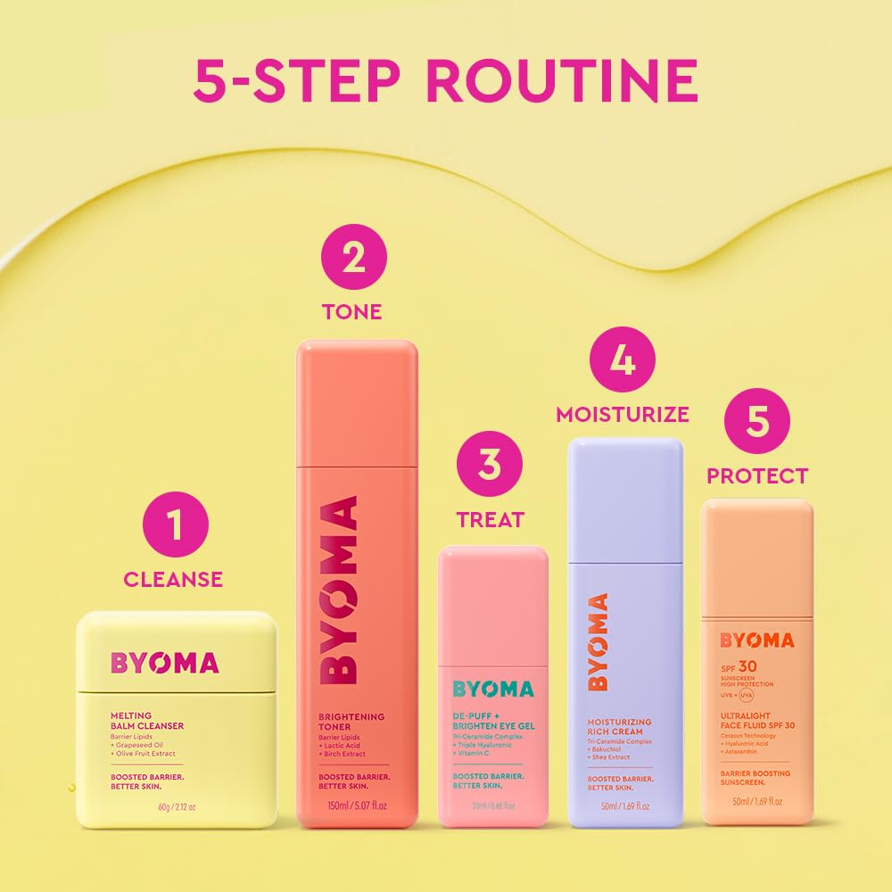 BYOMA Rich Cream jar close-up with soft glow for daily use.