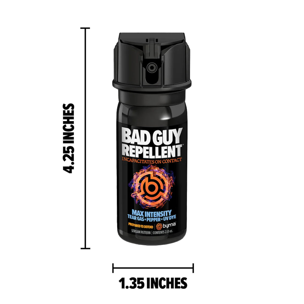 Byrna BGR MAX two-ounce spray – precise stream for accurate targeting.
