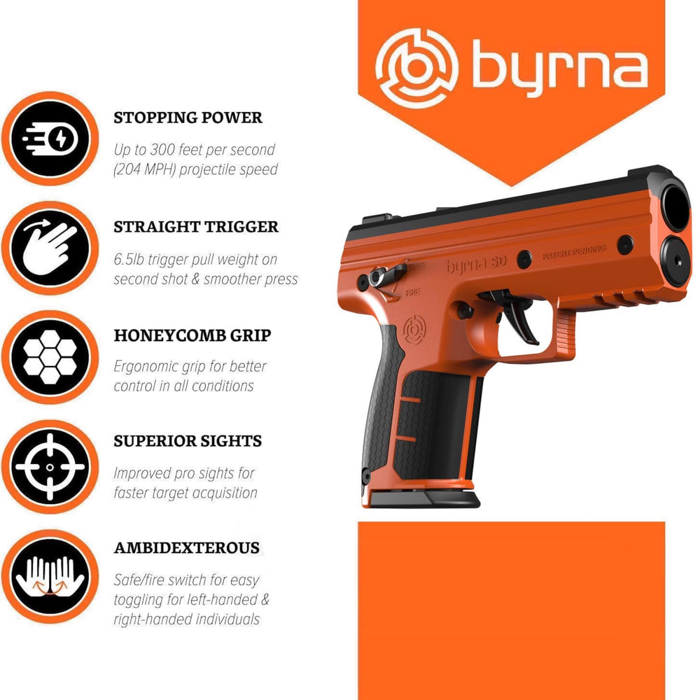 Ambidextrous safety switch for Byrna SD supports both hands.
