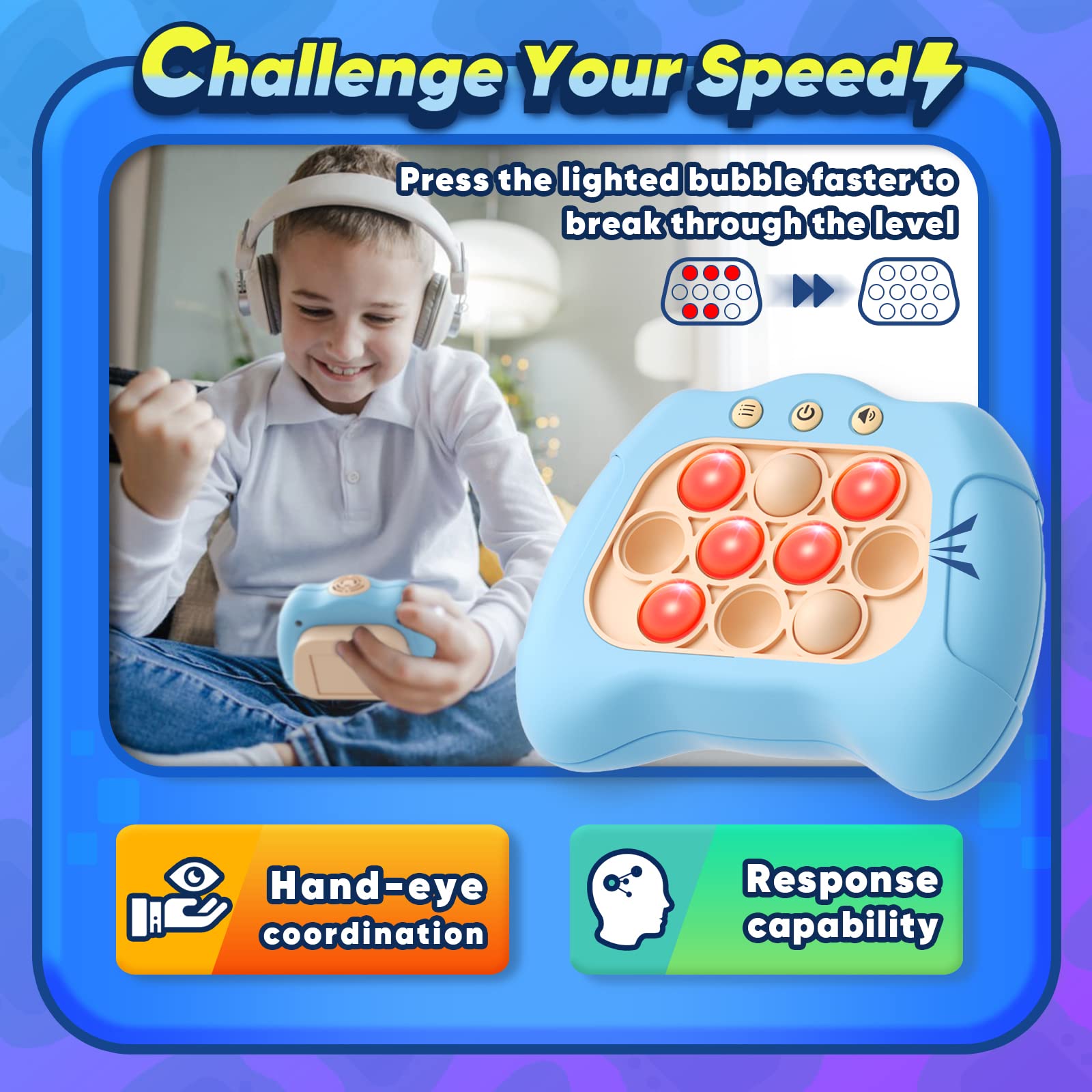 Byserten handheld game blue lights mode boosts engaging play.