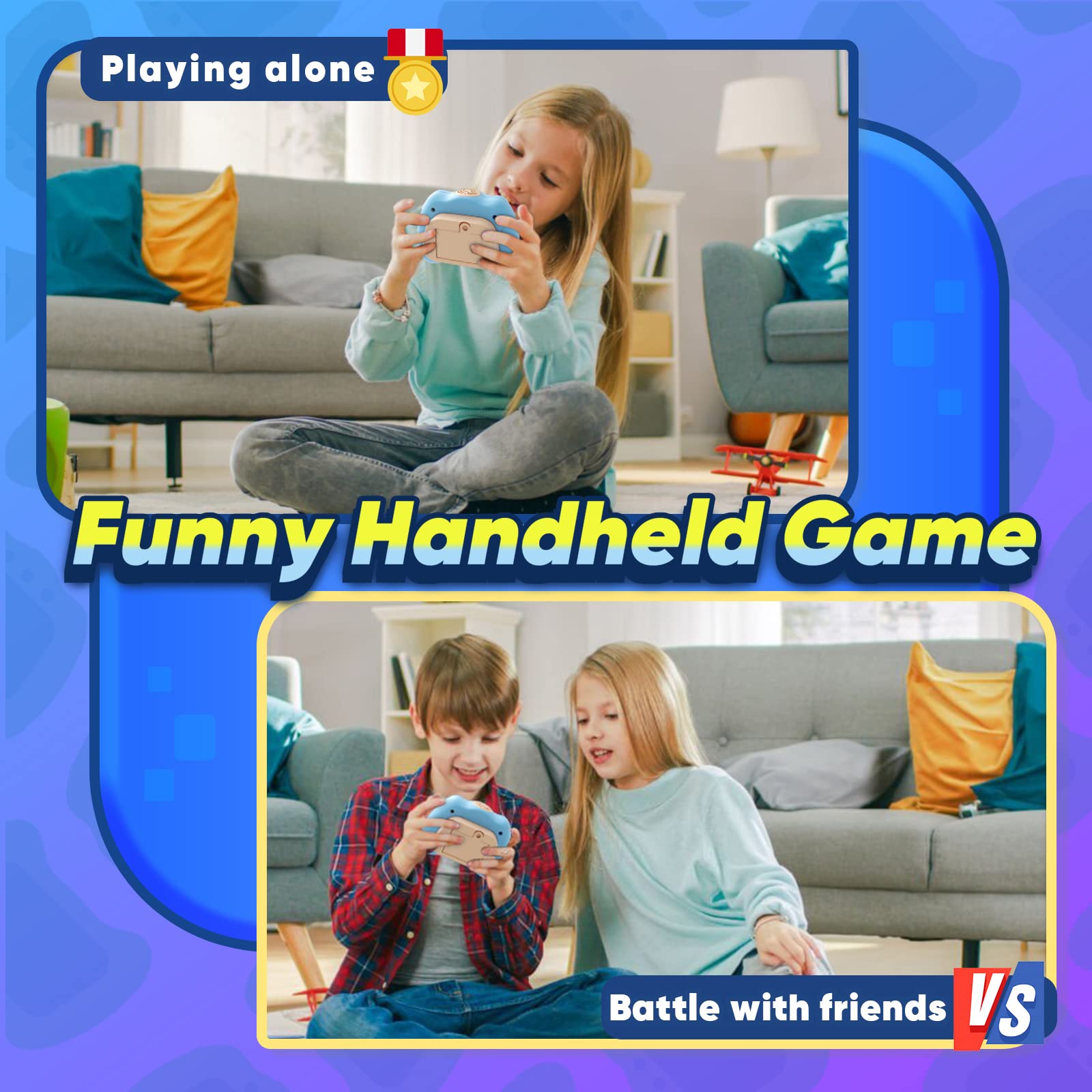 Byserten handheld game multiplayer mode for group fun and competition.