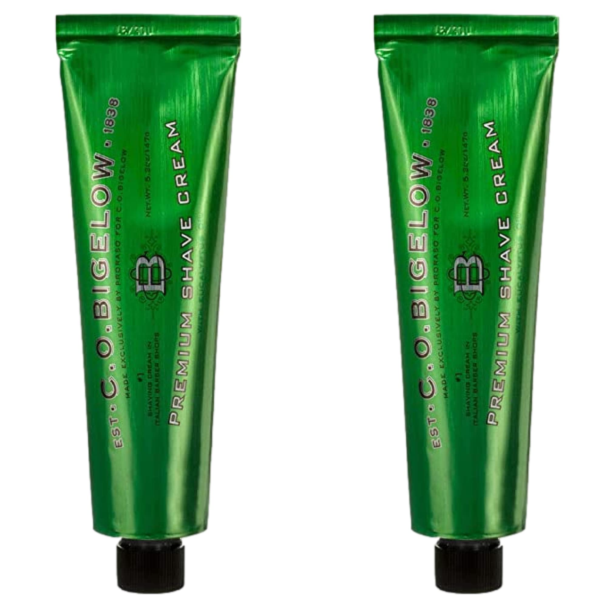 C.O. Bigelow Shaving Cream 2-pack bottles offer smooth glide for a close shave