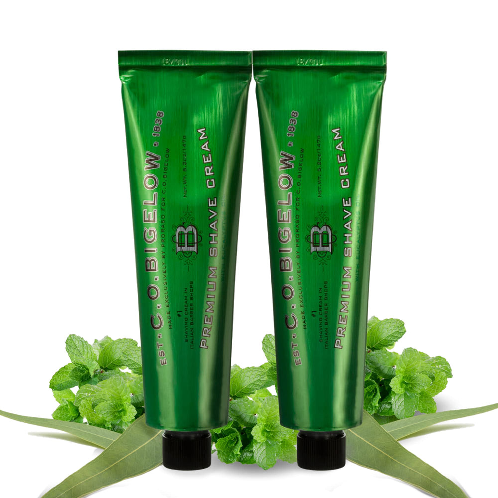 Rich lather cushions skin, reducing irritation during shaving with C.O. Bigelow