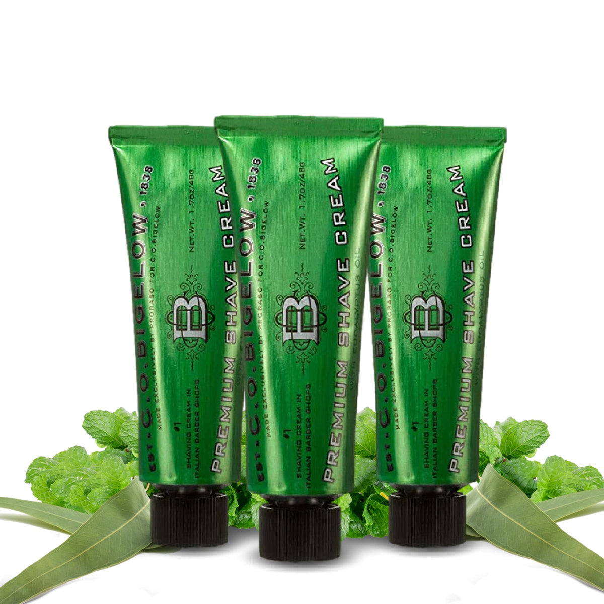 C.O. Bigelow Travel Shaving Cream packaging for on-the-go grooming.