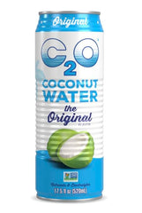 C2O Original Coconut Water label close-up shows natural ingredients