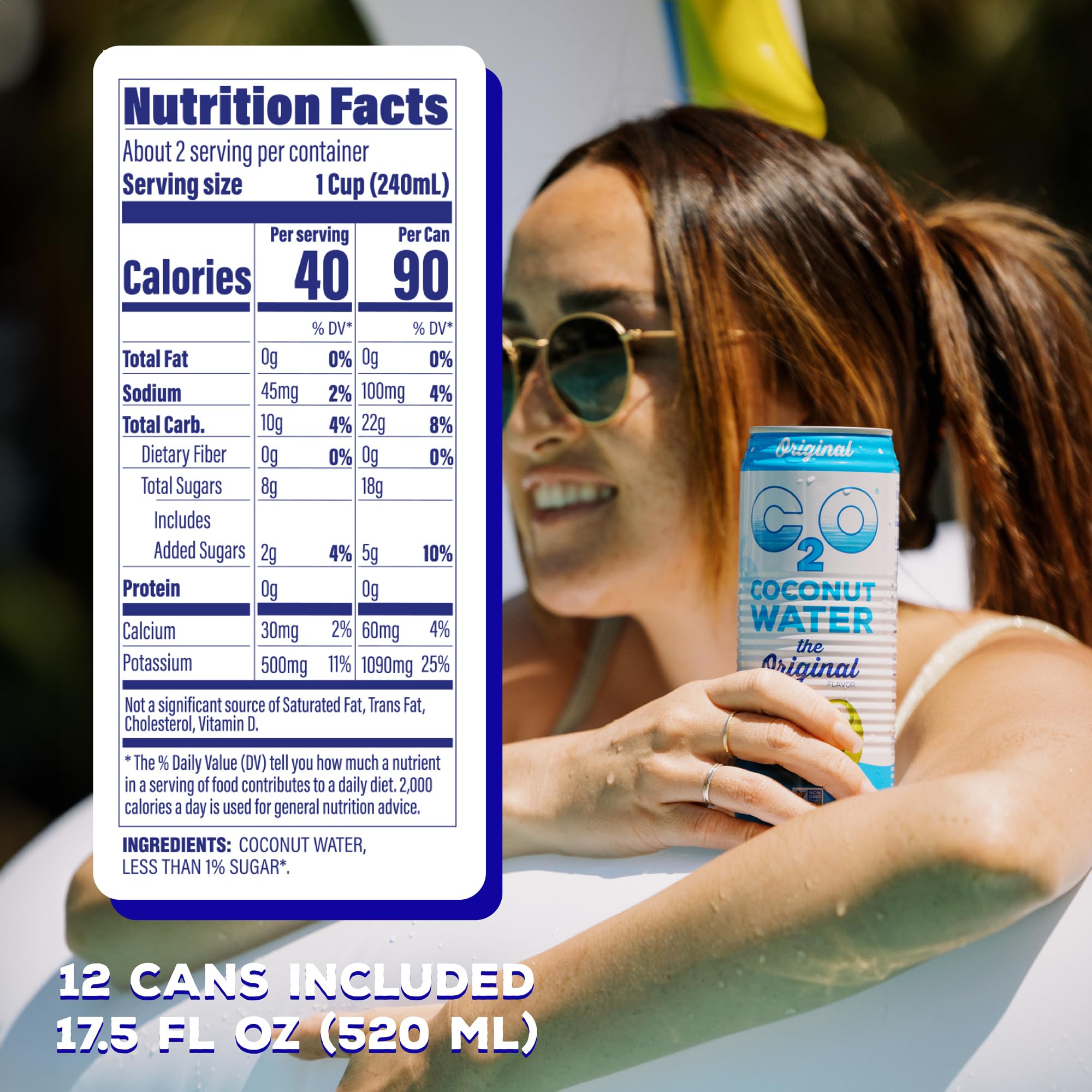 C2O Original Coconut Water pack 12 angled view emphasizing value