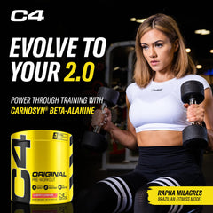 C4 with 150 mg caffeine for an energizing warmup and workout.