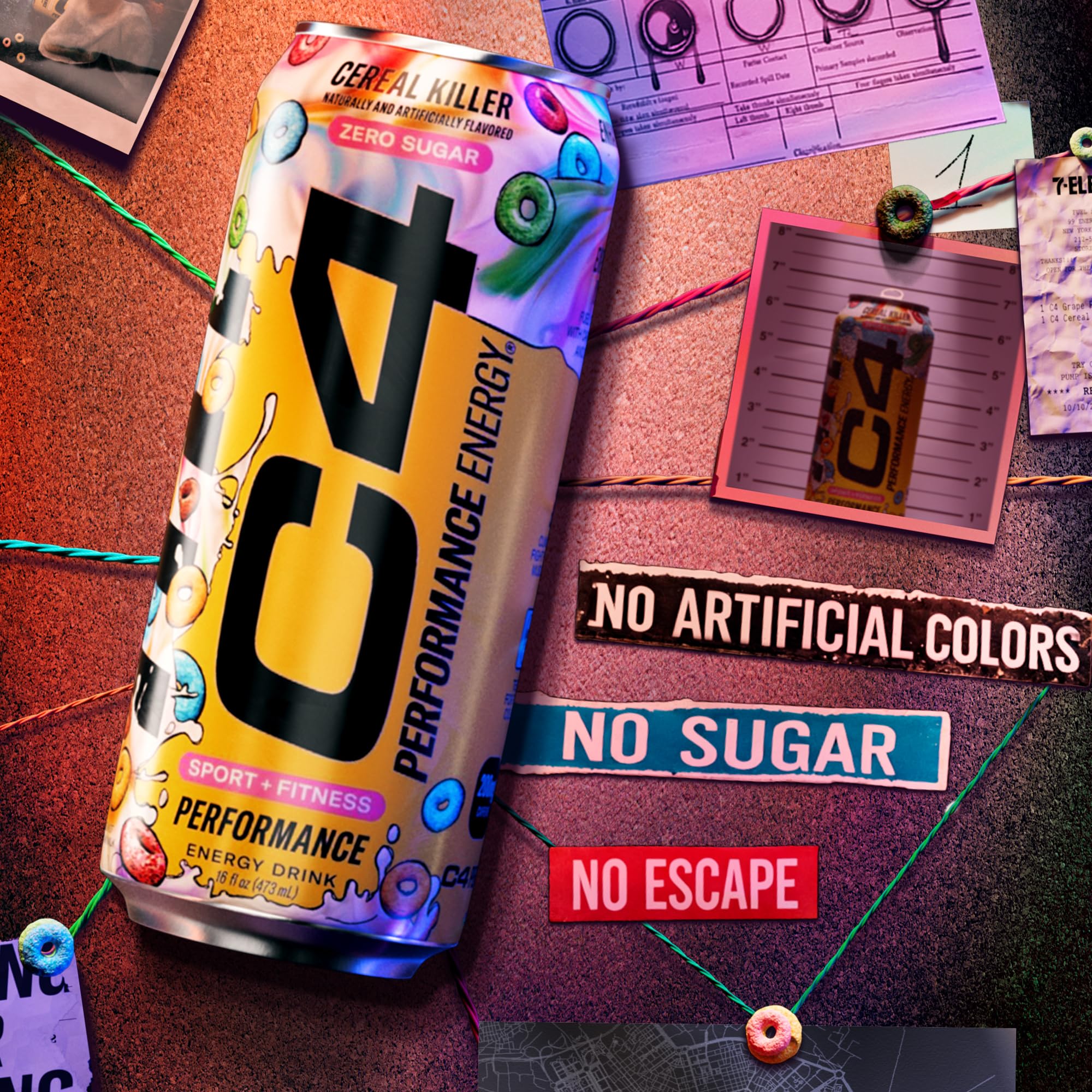 CarnoSyn Beta-Alanine symbol on C4 Energy bottle suggests endurance support.
