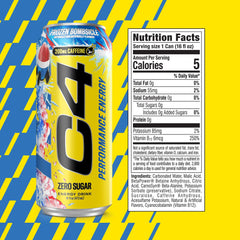 C4 Energy Frozen Bombsicle can side view highlighting bold flavor and zero sugar.