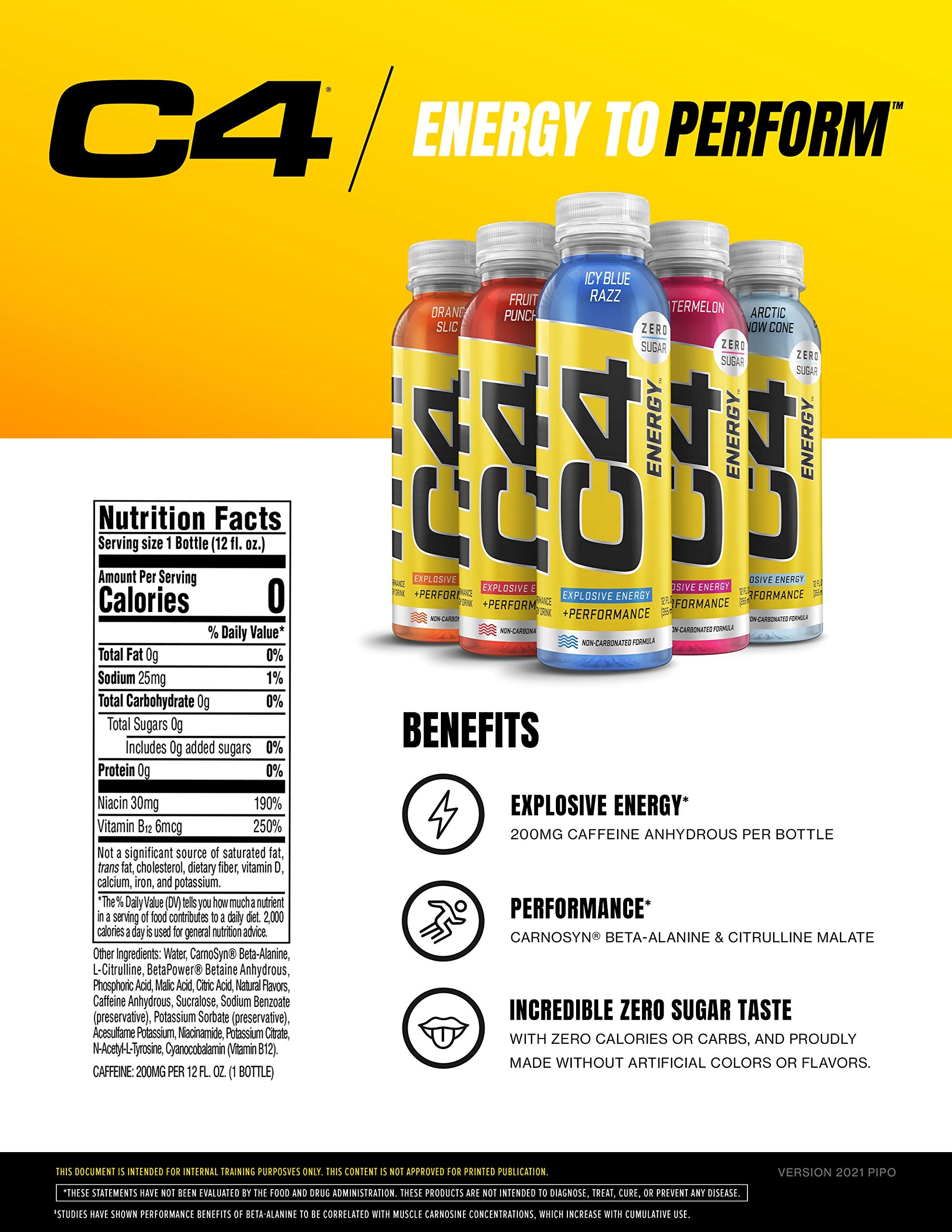 C4 Energy Fruit Punch 12-pack on-the-go packs for pre-workout use
