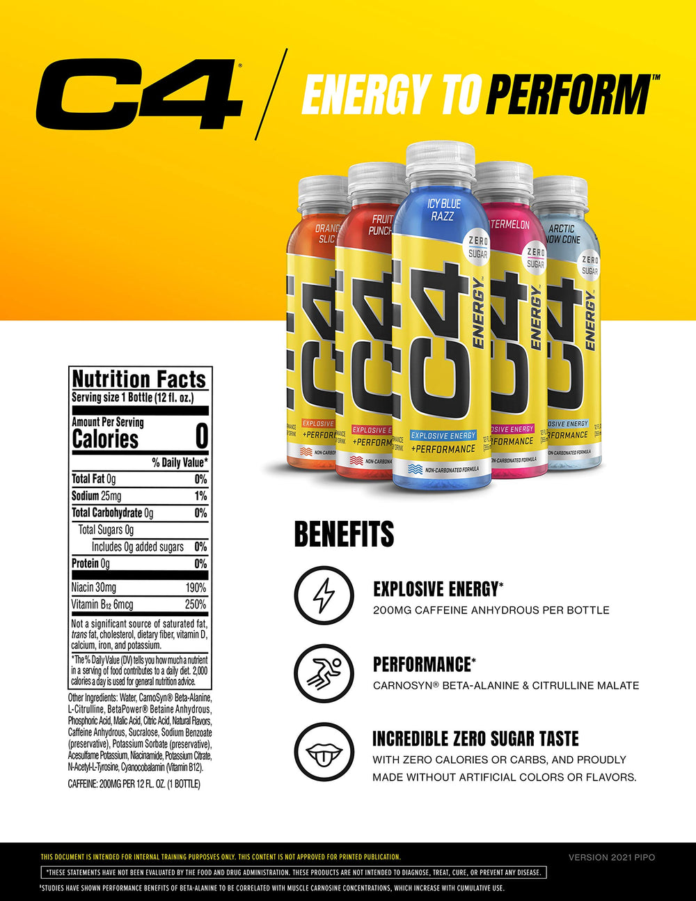 C4 Energy Fruit Punch 12-pack on-the-go packs for pre-workout use