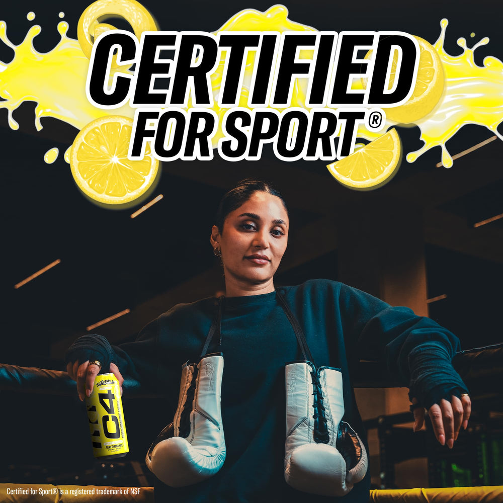 Athlete reaching for C4 Energy Lemonade during endurance training