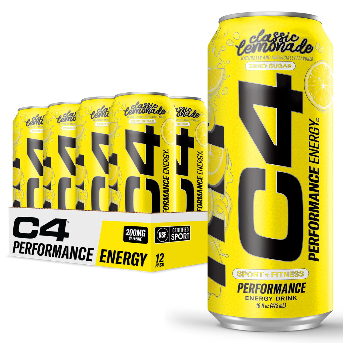C4 Energy Lemonade Limited Edition bottle close-up for an energized workout