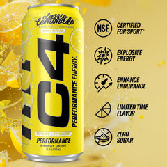C4 Lemonade can pouring into glass during training session