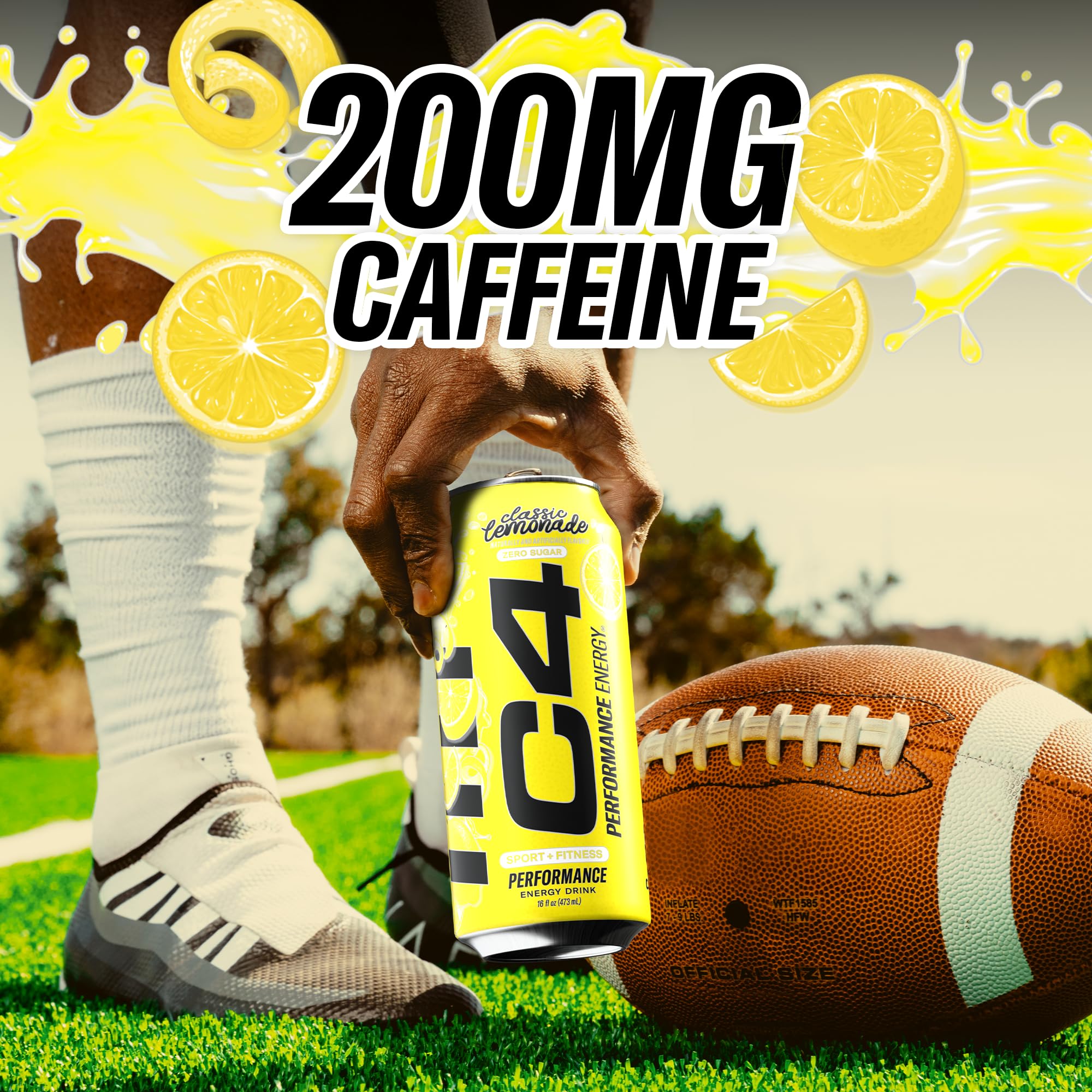C4 Energy Lemonade 12-pack box on gym bag shelf