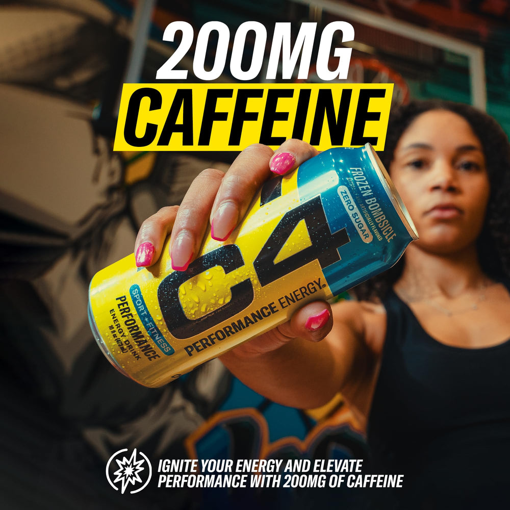 Pouring C4 Midnight Cherry into a glass for a pre-workout sip