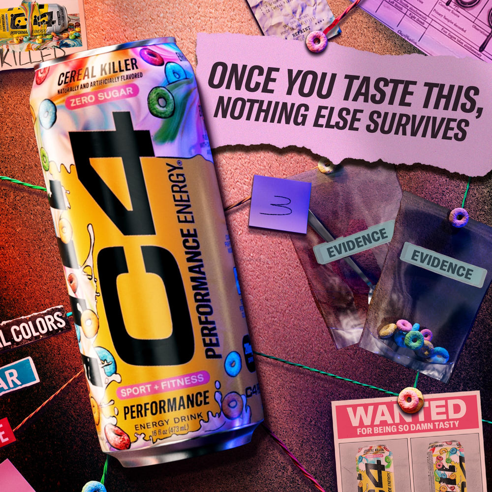 Nutrition facts panel on C4 Energy highlights niacin and vitamin B12.