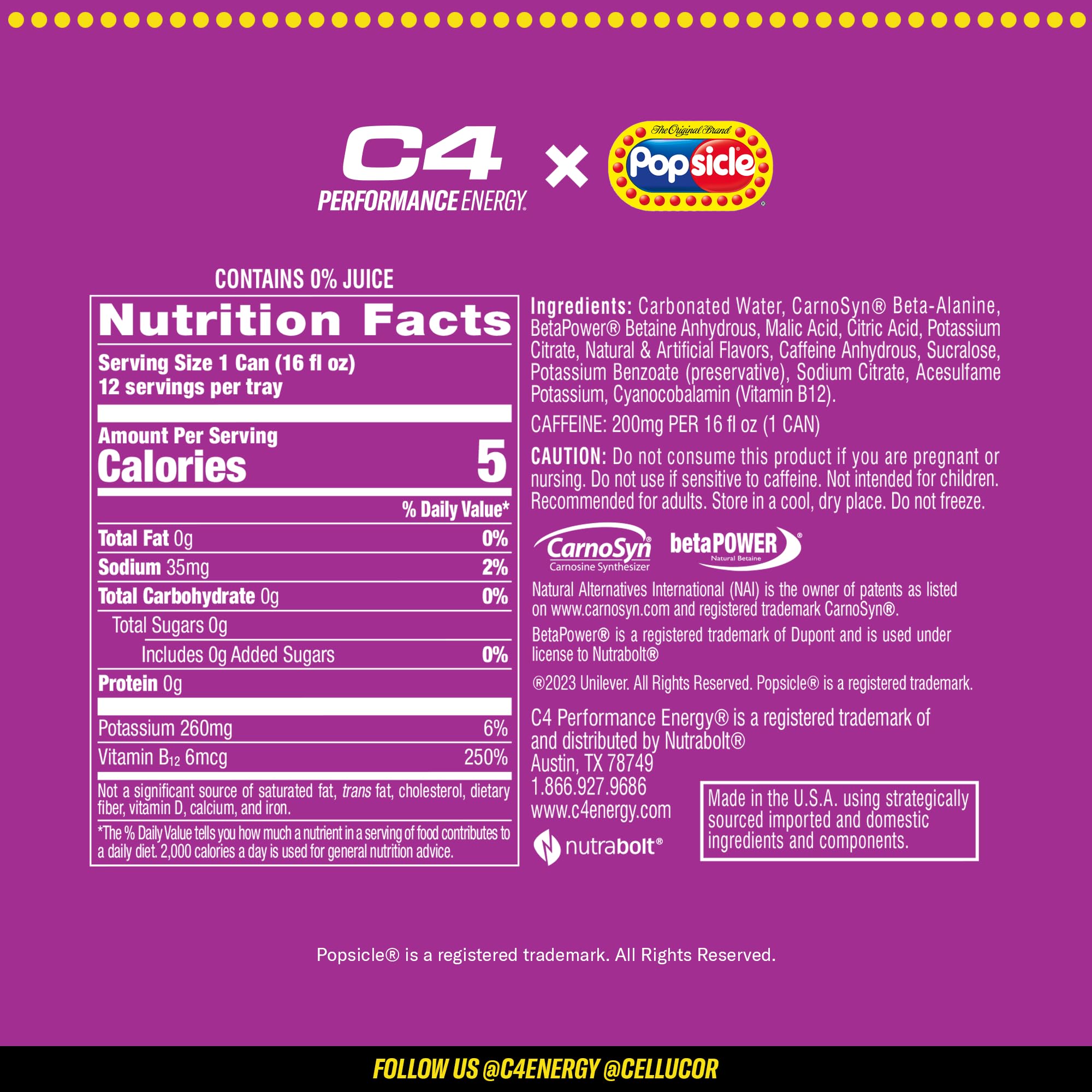 C4 Energy Popsicle athlete-ready scene conveys endurance-friendly flavor without artificial colors