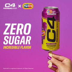 C4 Energy Popsicle cherry-ice close-up conveys bold flavor without sugar
