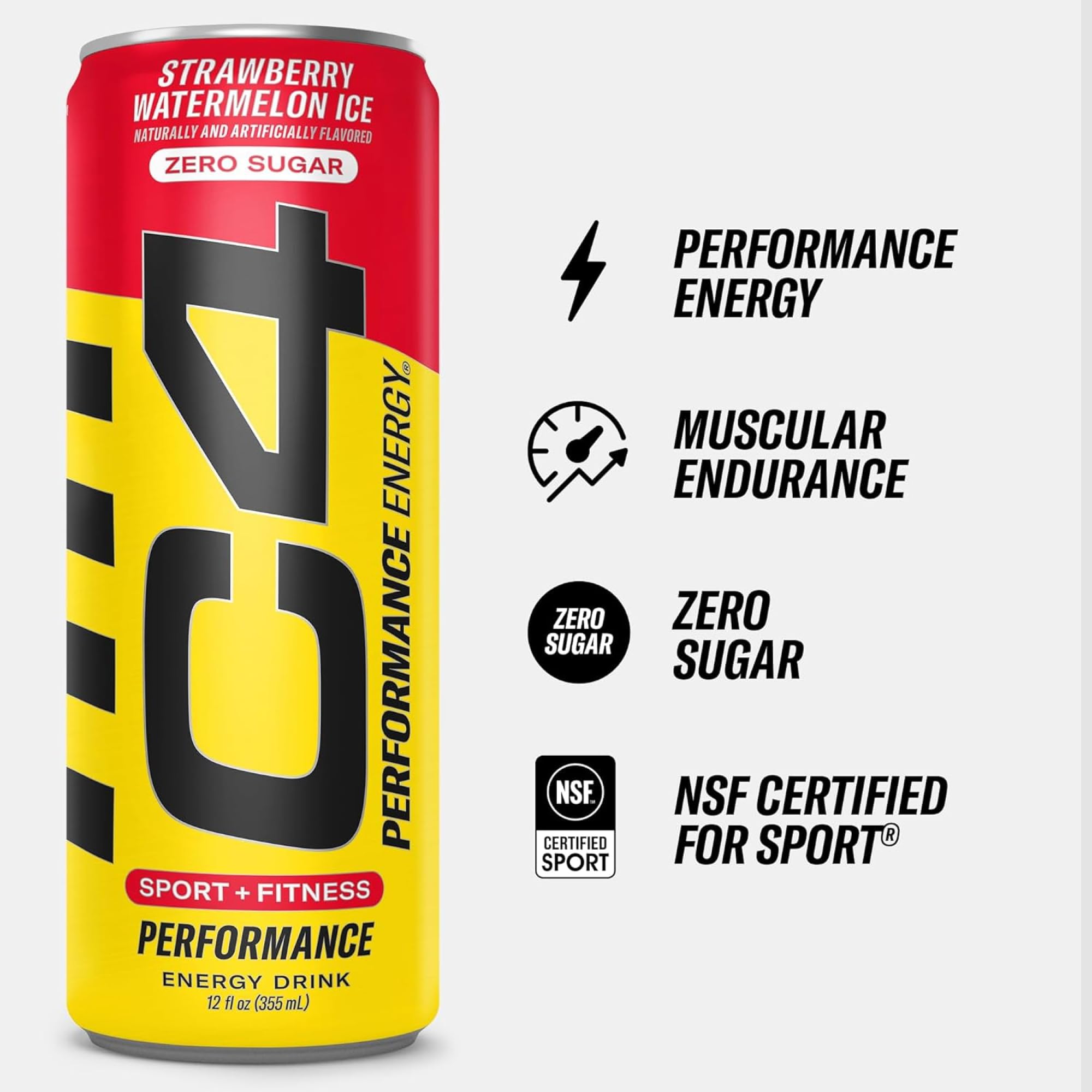 C4 Energy Popsicle can side view highlights zero sugar and hydration support
