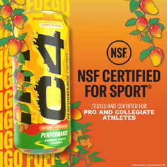 Athlete preworkout scene featuring C4 Mango Fuego for competitive workouts and endurance.